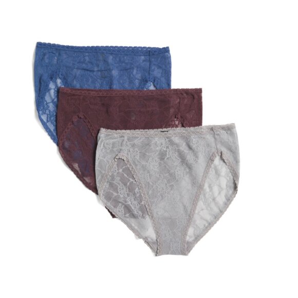 NATORI Indigo 3pk Bliss Allure Lace French Cut Panties